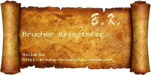Brucher Krisztofer névjegykártya